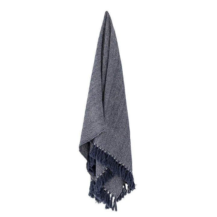 Bloomingville - Herringbone Decke, 130 x 160 cm, schwarz