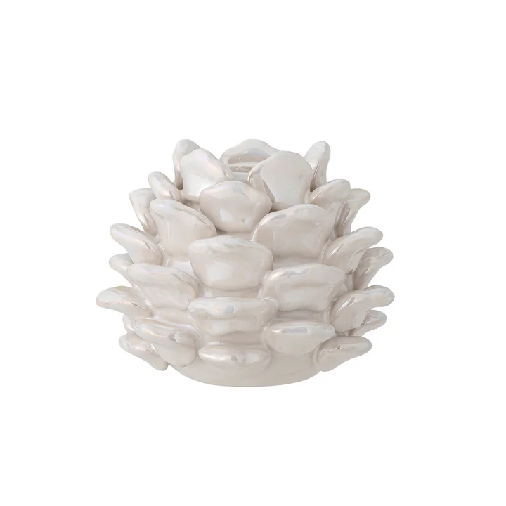 Bloomingville - Pine Kerzenhalter, Ø 10 x H 8 cm, weiß