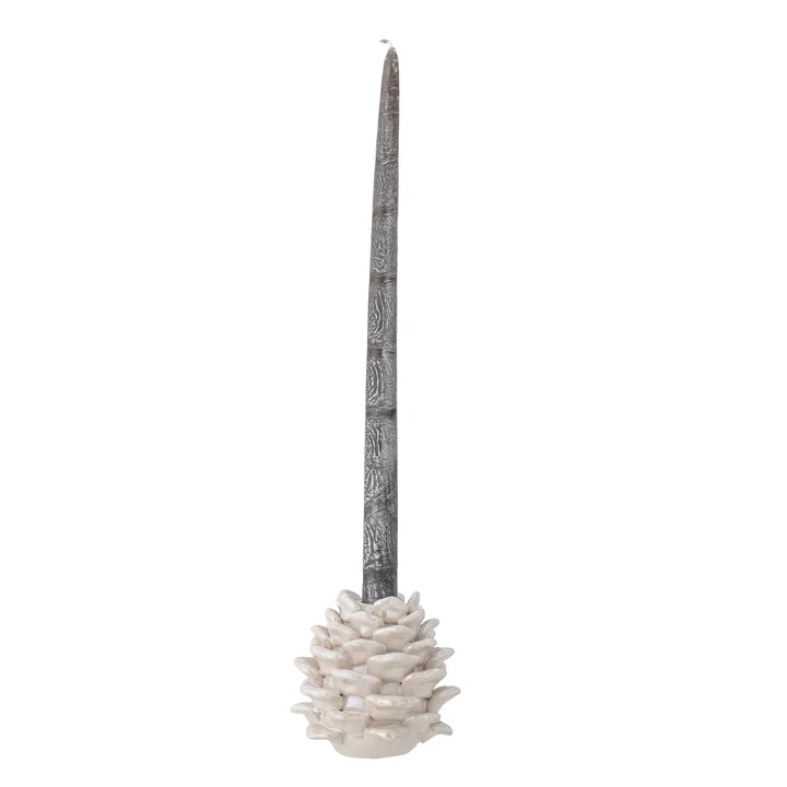Bloomingville - Pine Kerzenhalter, Ø 10,5 x H 10 cm, weiß