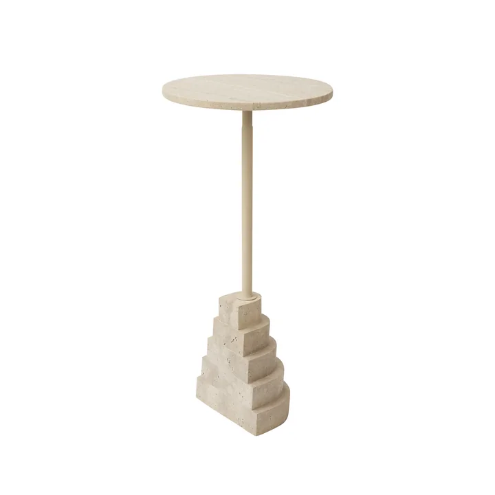 AYTM - Solum Beistelltisch Ø 32 x H 67 cm, sand / travertin
