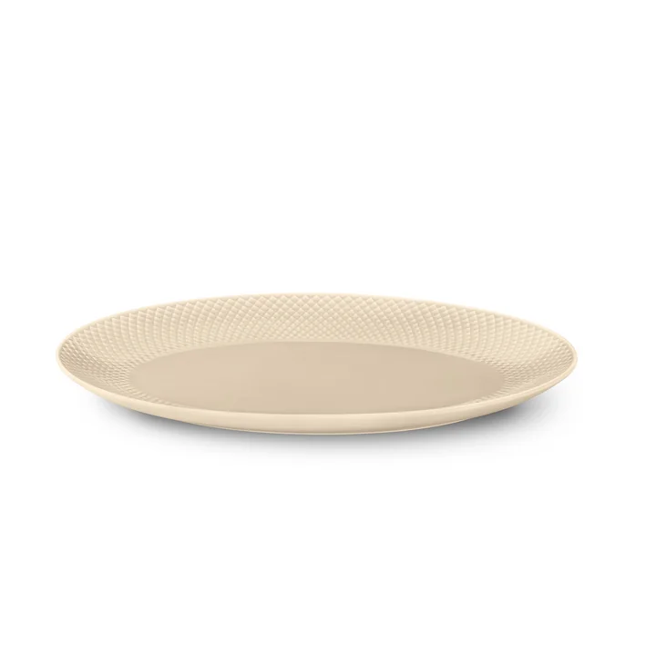 Lyngby Porcelæn - Rhombe Earth Servierplatte oval 26,5 x 35 cm, marble