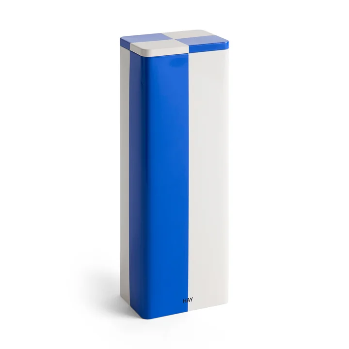 HAY - Tin Container slim, blau / off-white