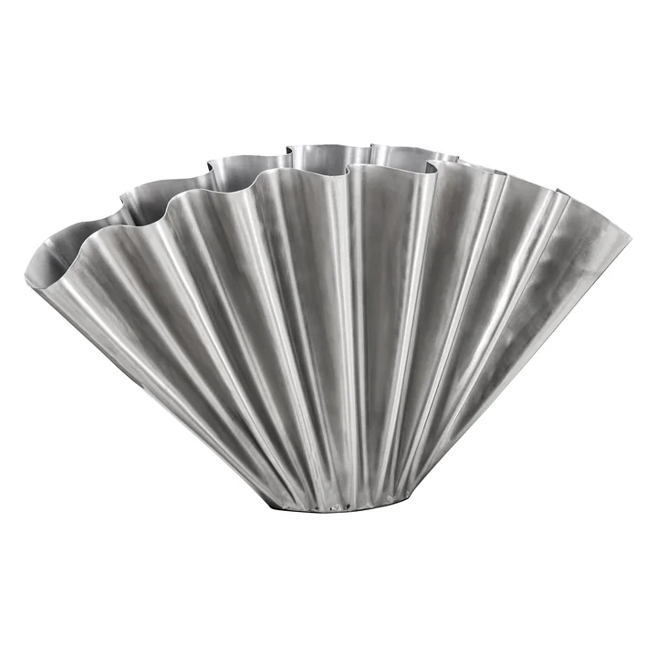 House Doctor - Flood Vase, H 30 cm, gebürstetes silber-finish