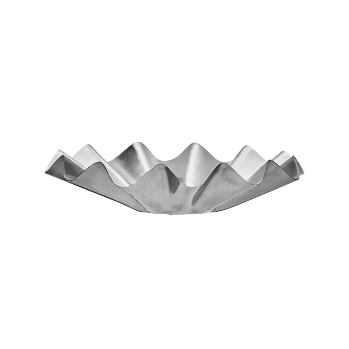 House Doctor - Flood Schale, Ø 35 x H 8 cm, gebürstetes silber-finish