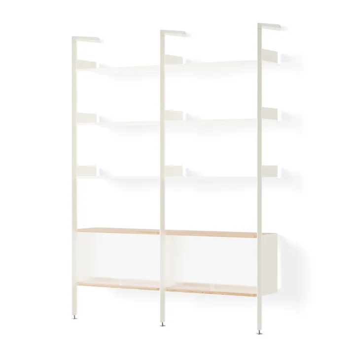 &Tradition - Rombe Konfiguration E IF3 & IF6 mit Schrankelement, Eichenfurnier / alabaster / Regalböden alabaster