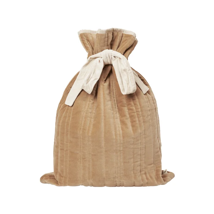 Ferm Living - Vari Geschenkesack, braun (Samt)
