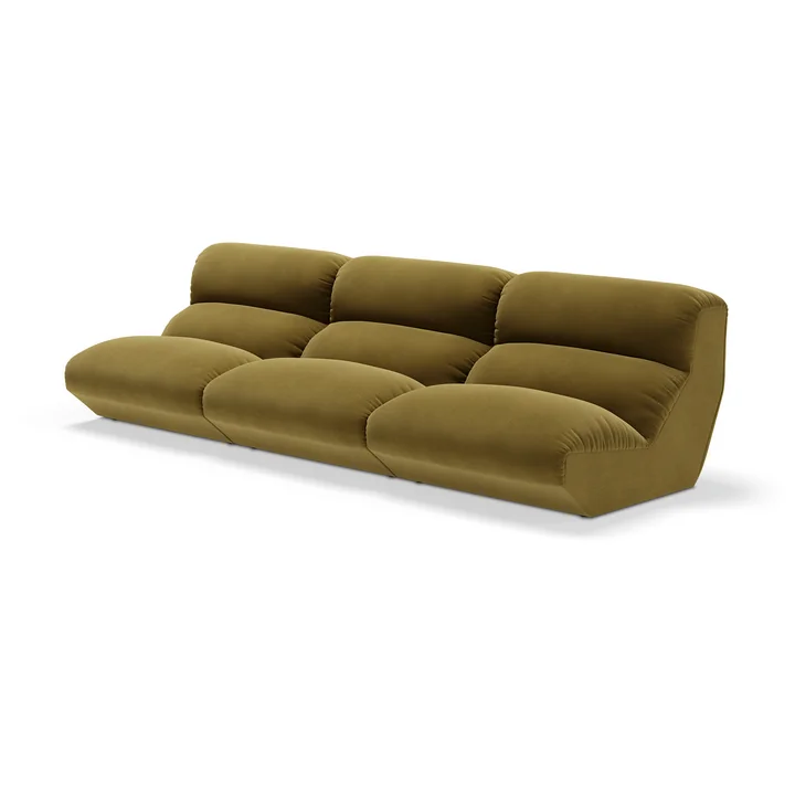 &Tradition - Hi Lo 3-Sitzer Sofa, Konfiguration C, grün (Stoff Kvadrat Mylla 0971)