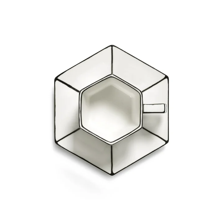 Serax - Carte Blanche Espressotasse mit Untertasse, weiß / schwarz