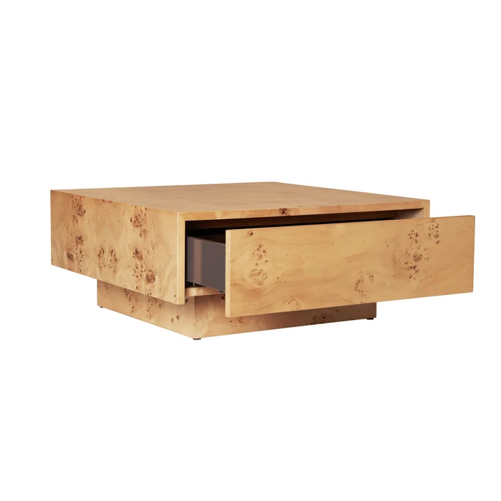 Ferm Living - Burl Coffee Table, mit Schublade, 70x 70 cm, natur