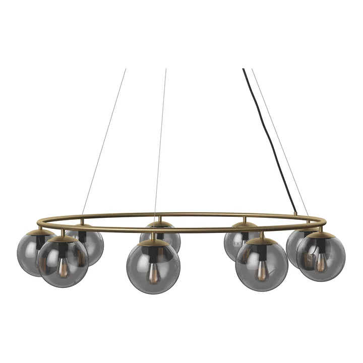 Bolia - Orb Kronleuchter Ø 105 cm, Messing antik matt / rauchgrau