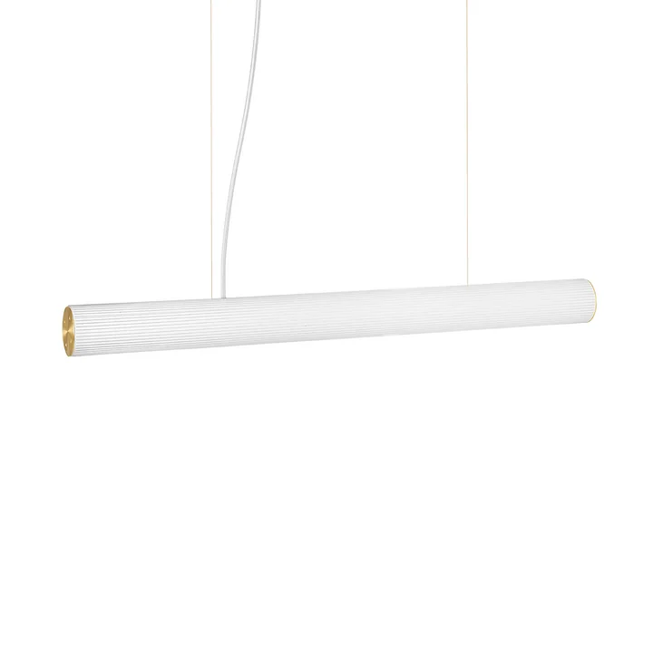 Ferm Living - Vuelta II LED Pendelleuchte, 100 cm, weiß / Messing
