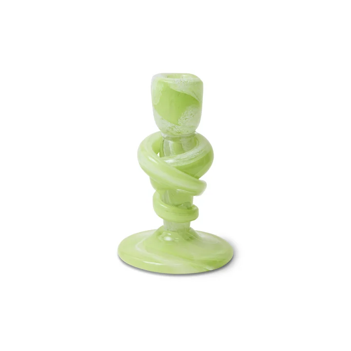 HKliving - Knotted Kerzenhalter medium, grün