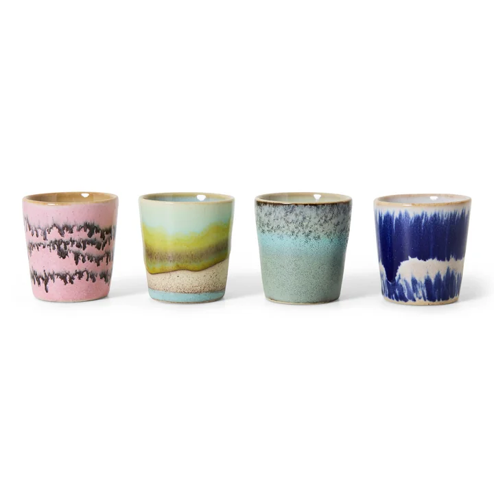 HKliving - 70's Eierbecher, vibrance (4er-Set)