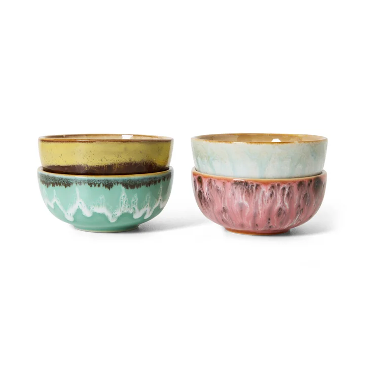 HKliving - 70's Schale, XS Bowls, Ø 8,3 cm, modernist (4er Set)