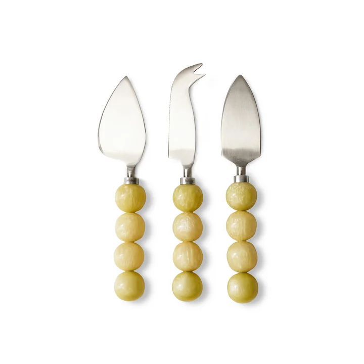HKliving - Käsemesser-Set, lemon (3er-Set)