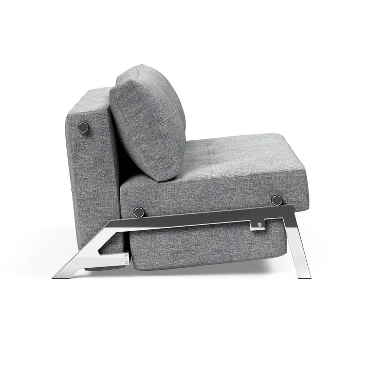 Innovation Living - Cubed 140 Schlafsofa, 145 x 103 cm, chrome / hellgrau (565 Twist Granite)
