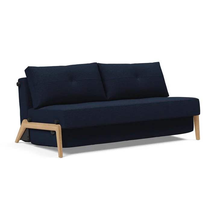 Innovation Living - Cubed 160 Schlafsofa, 168 x 98 cm, Eiche / dunkelblau (528 Mixed Dance)