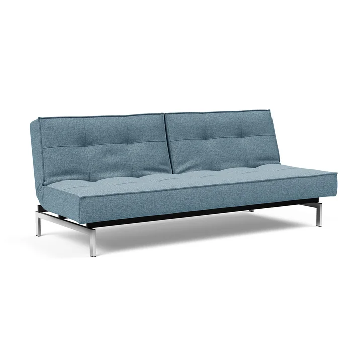 Innovation Living - Splitback Schlafsofa, 210 x 89 cm, chrome / hellblau (525 Mixed Dance)