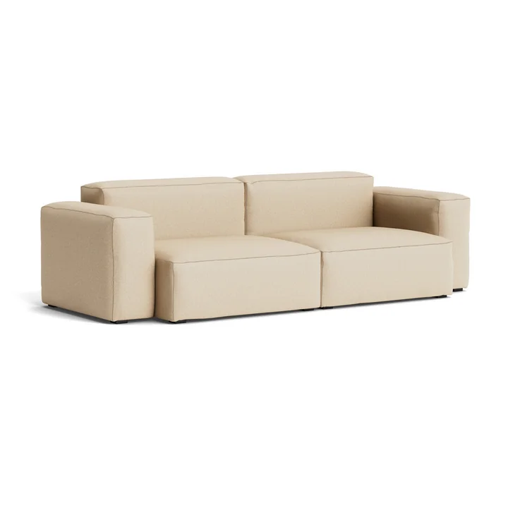 HAY - Mags Soft Sofa 2,5-Sitzer mit niedriger Armlehne, Kombination 1, beige (Hallingdal 220) / Nähte: beige