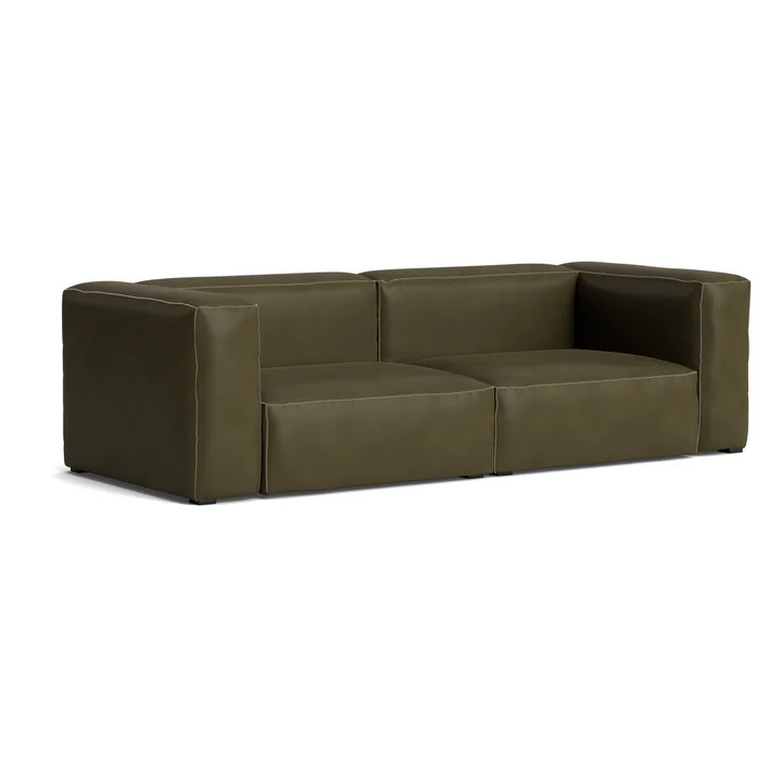 HAY - Mags Soft Sofa 2,5-Sitzer, Kombination 1, forest (Sense) / Nähte: beige