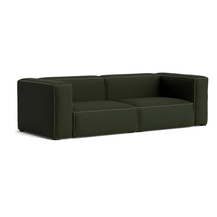 HAY - Mags Soft Sofa 2,5-Sitzer, Kombination 1, dunkelgrün (Maglia) / Nähte: beige