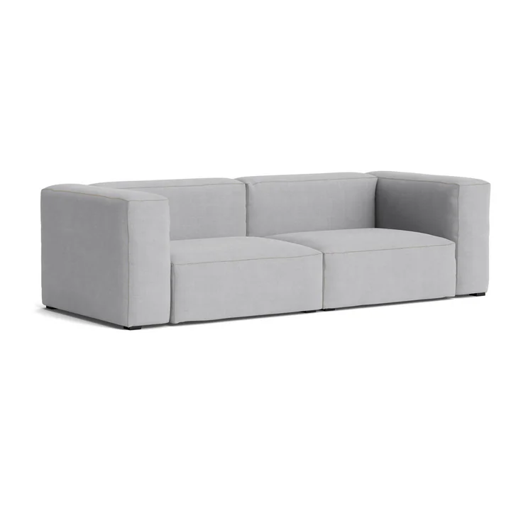 HAY - Mags Soft Sofa 2,5-Sitzer, Kombination 1, hellgrau (Linara 443) / Nähte: beige