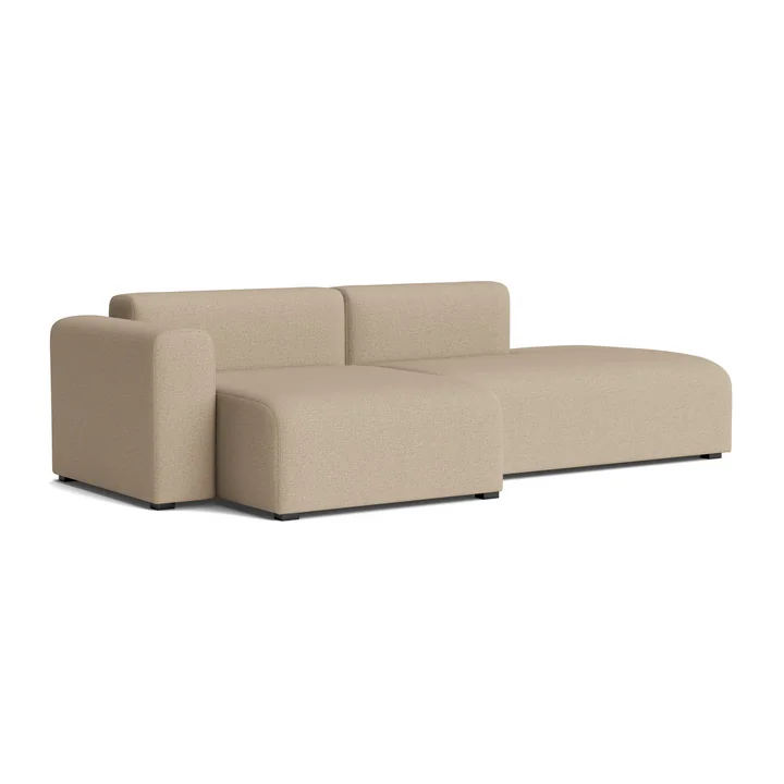 HAY - Mags Sofa 2,5 Sitzer mit niedriger Armlehne links, Kombination 3, warm grey (Maglia)