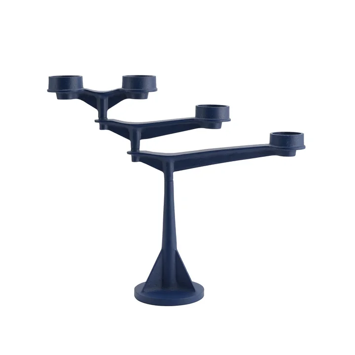 Tom Dixon - Spin Tisch-Kerzenständer Mini, blau