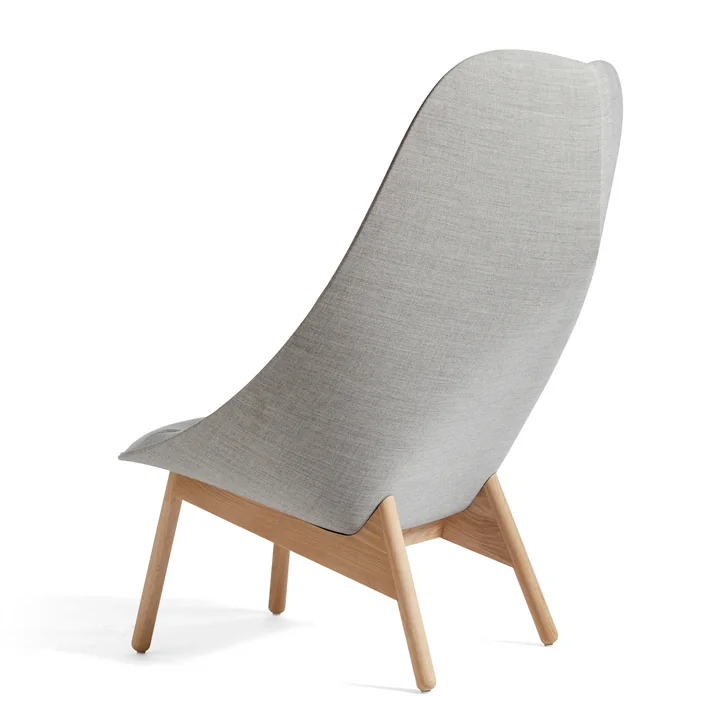 HAY - Uchiwa Quilted Sessel, Eiche / Sitz grau (Mode 002) / Rücken grau (Remix 123)