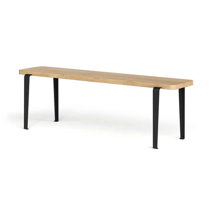 TipToe - LOU Bank, 140 x 30 cm, Eiche / Graphit schwarz