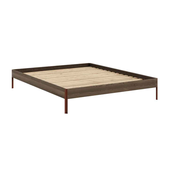 Karup - Core Bett 160 x 200 cm, Kiefer carobbraun / terra red