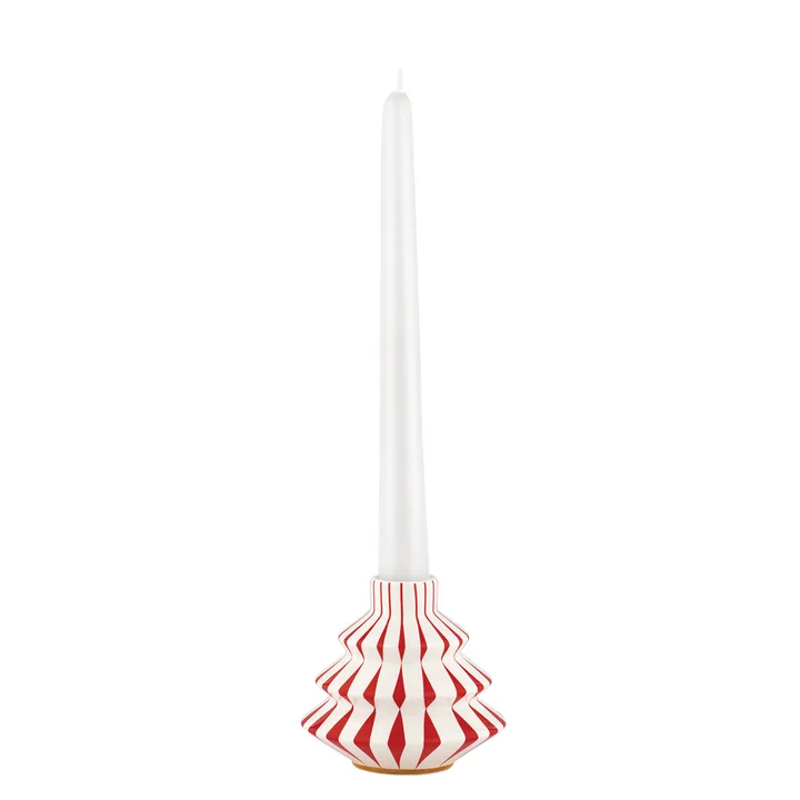 Alessi - Delight Kerzenhalter, weiß / rot / gold