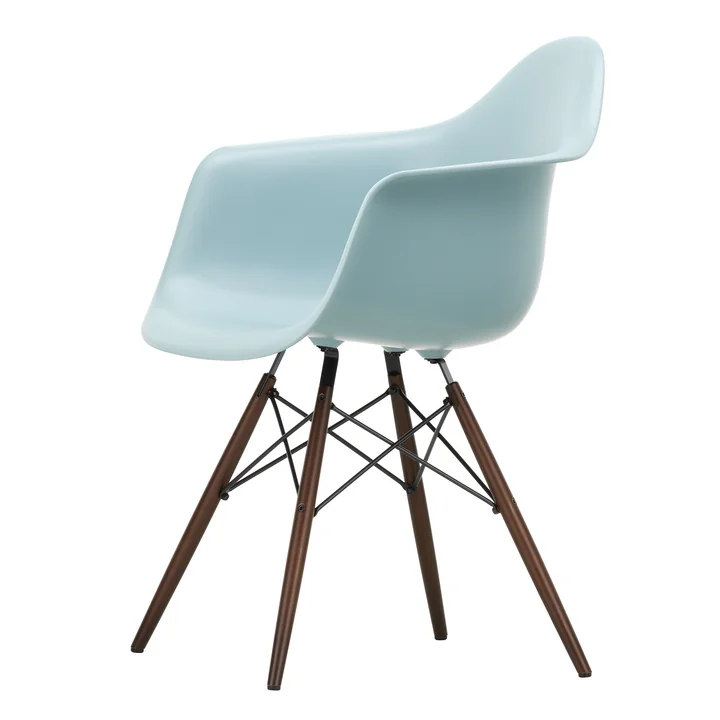 Vitra - Eames Plastic Armchair DAW RE, Ahorn dunkel / eisgrau