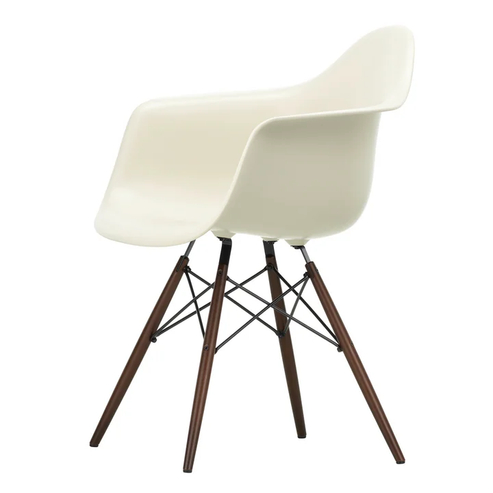 Vitra - Eames Plastic Armchair DAW RE, Ahorn dunkel / kieselstein