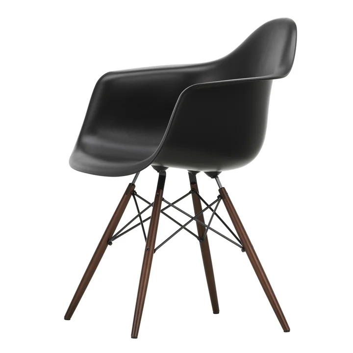 Vitra - Eames Plastic Armchair DAW RE, Ahorn dunkel / tiefschwarz