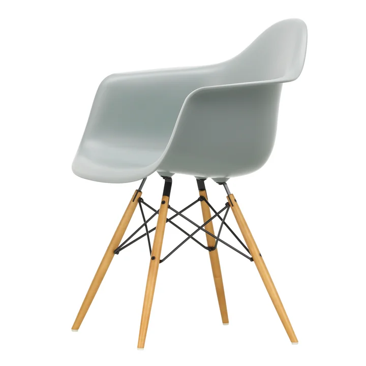 Vitra - Eames Plastic Armchair DAW RE, Ahorn gelblich / hellgrau