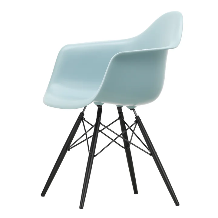 Vitra - Eames Plastic Armchair DAW RE, Ahorn schwarz / eisgrau