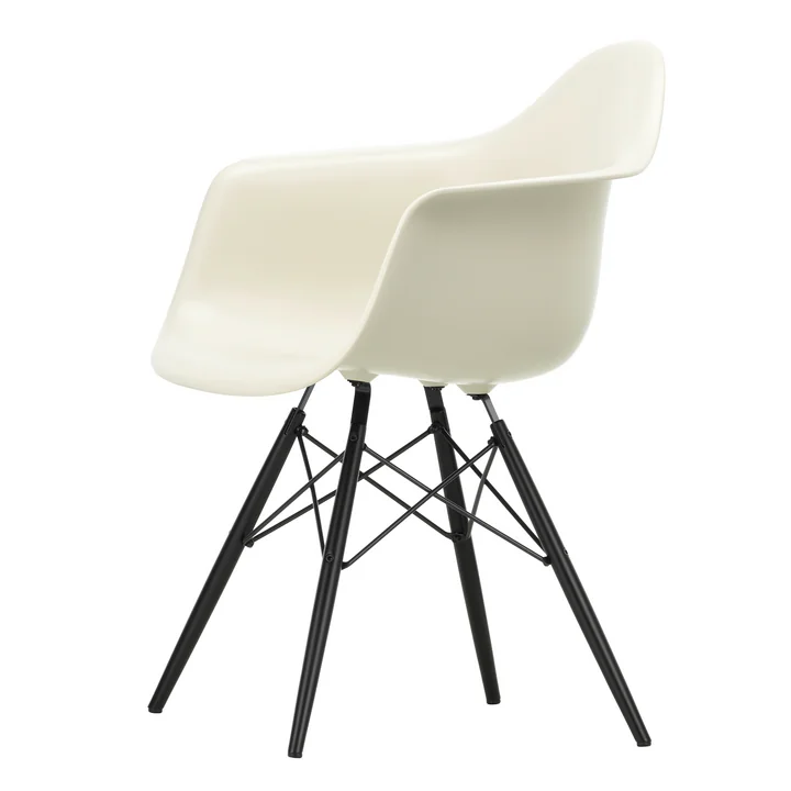 Vitra - Eames Plastic Armchair DAW RE, Ahorn schwarz / kieselstein