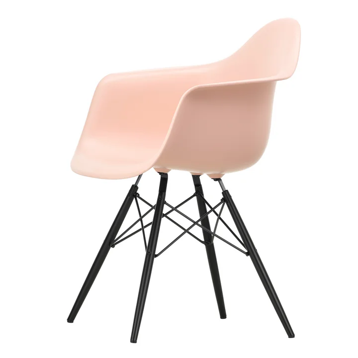 Vitra - Eames Plastic Armchair DAW RE, Ahorn schwarz / zartrosé