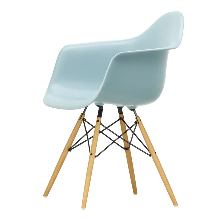 Vitra - Eames Plastic Armchair DAW RE, Esche honigfarben / eisgrau