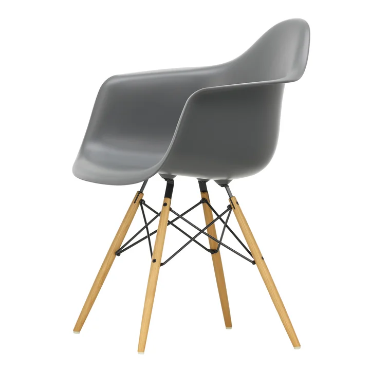 Vitra - Eames Plastic Armchair DAW RE, Esche honigfarben / granitgrau