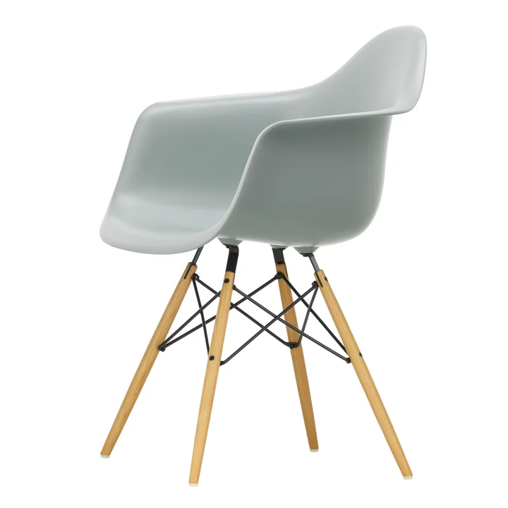 Vitra - Eames Plastic Armchair DAW RE, Esche honigfarben / hellgrau