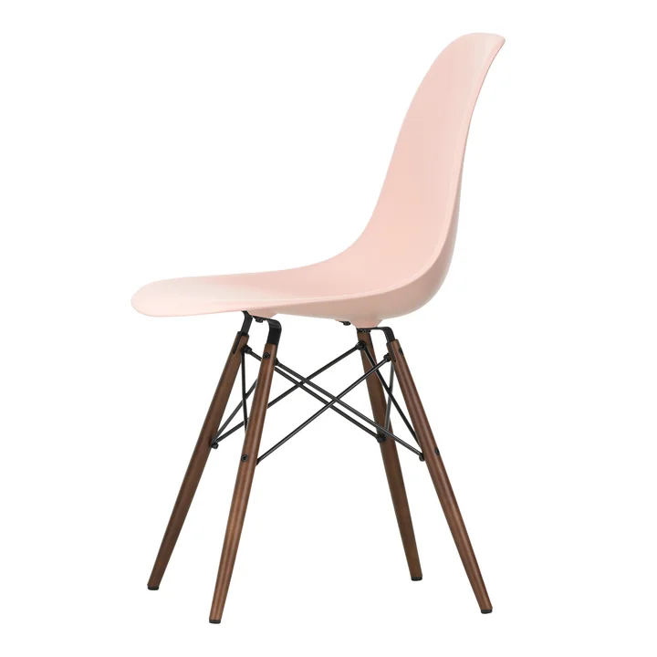 Vitra - Eames Plastic Side Chair DSW RE, Ahorn dunkel / zartrosé 