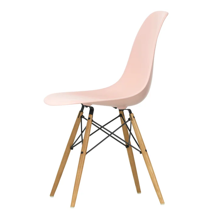 Vitra - Eames Plastic Side Chair DSW RE, Esche honigfarben / zartrosé 