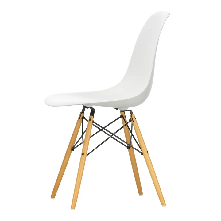 Vitra - Eames Plastic Side Chair DSW, Ahorn gelblich / weiß 
