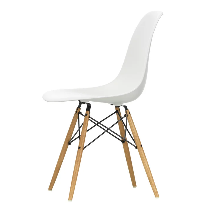 Vitra - Eames Plastic Side Chair DSW, Esche honigfarben / weiß 