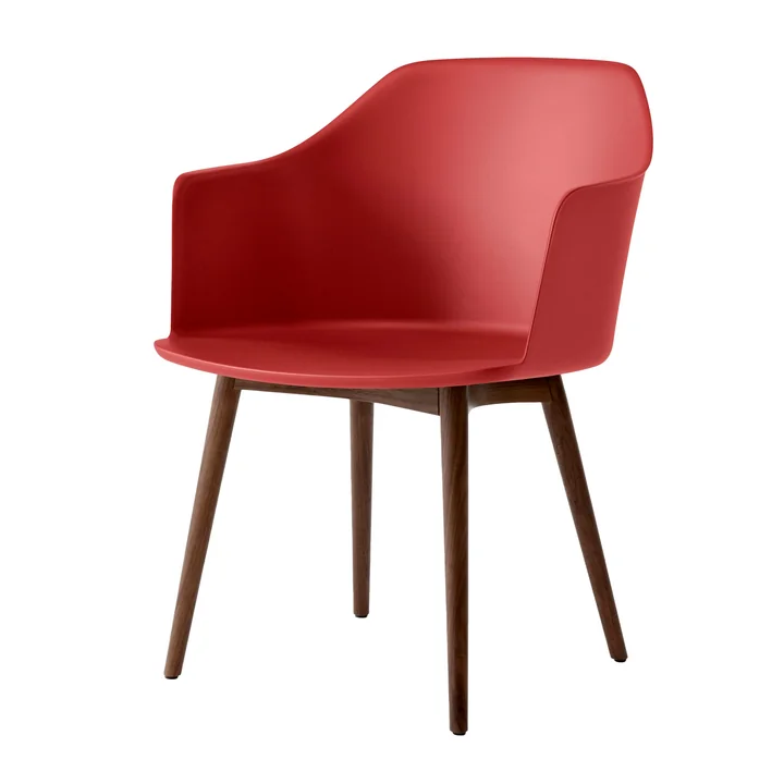 &Tradition - Rely Armchair HW76, Walnuss lackiert / zinnoberrot