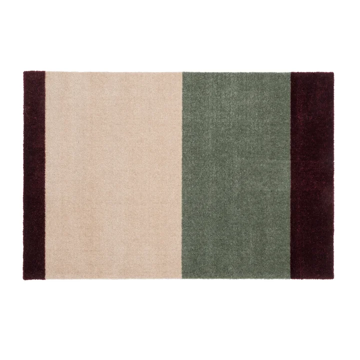 tica copenhagen - Stripes Horizontal Läufer, 60 x 90 cm, green / ivory / bordeaux