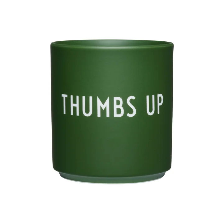 Design Letters - AJ Favourite Porzellan Becher, Thumbs up / grün