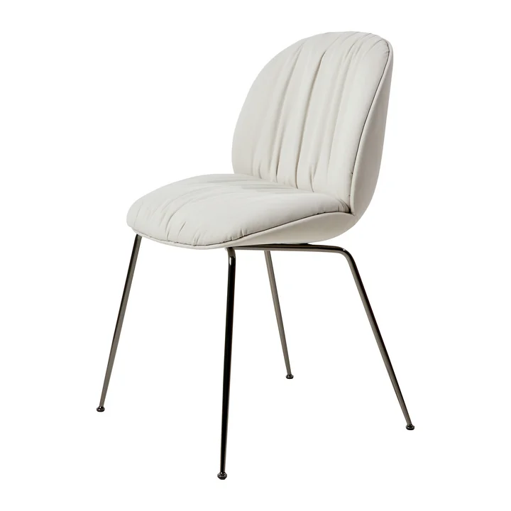 Gubi - Beetle Soft Dining Chair, Vollpolsterung, Chrom schwarz / Reales (001)